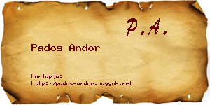 Pados Andor névjegykártya